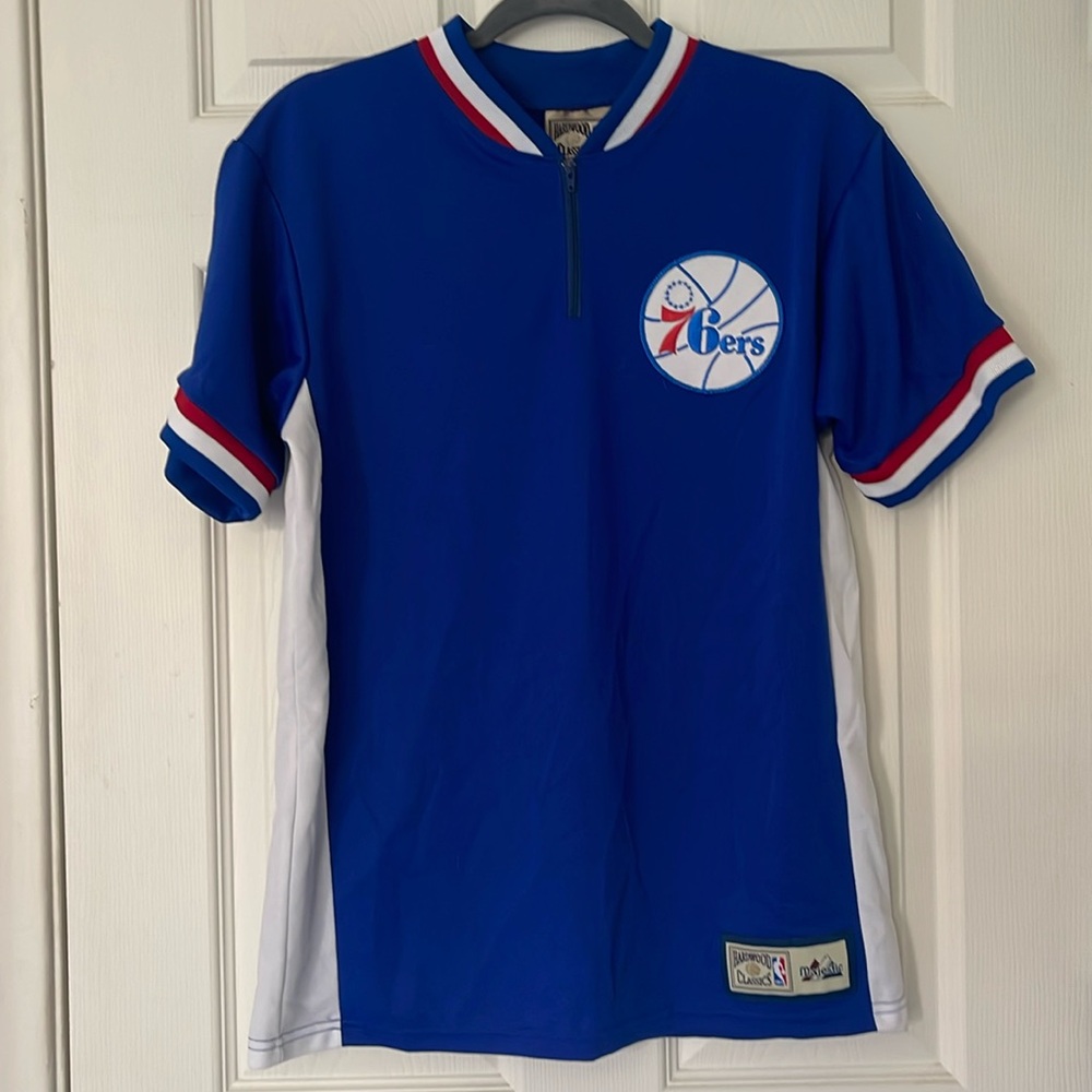 Vintage Hardwood Classics Nba Basketball Philadelphia 76ers Warm Up Jersey YOUTH